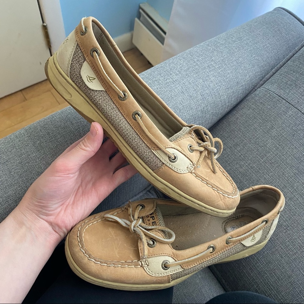 Women Tan Sperry Boat Shoes Size 9.5